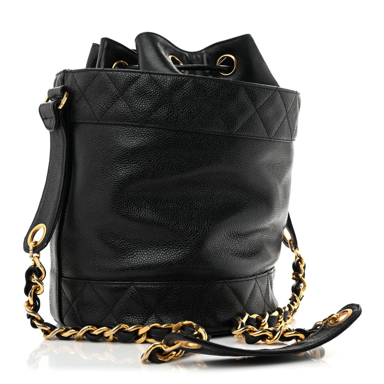 Chanel Caviar Drawstring Bucket Shoulder Bag Black 4 of 16