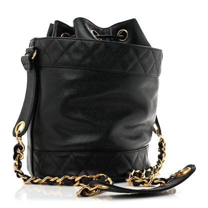 Chanel Caviar Drawstring Bucket Shoulder Bag Black 4 of 16