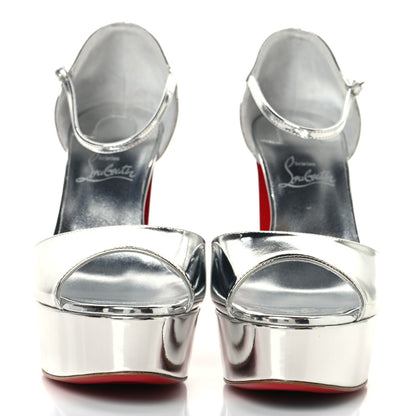 Christian Louboutin Specchio Sandaloo 130 Sandals 39.5 Silver 3 of 9