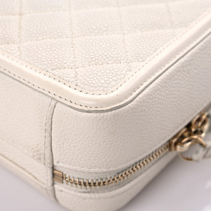 Chanel Caviar Quilted Small CC Filigree Vanity Case White 11 of 26
