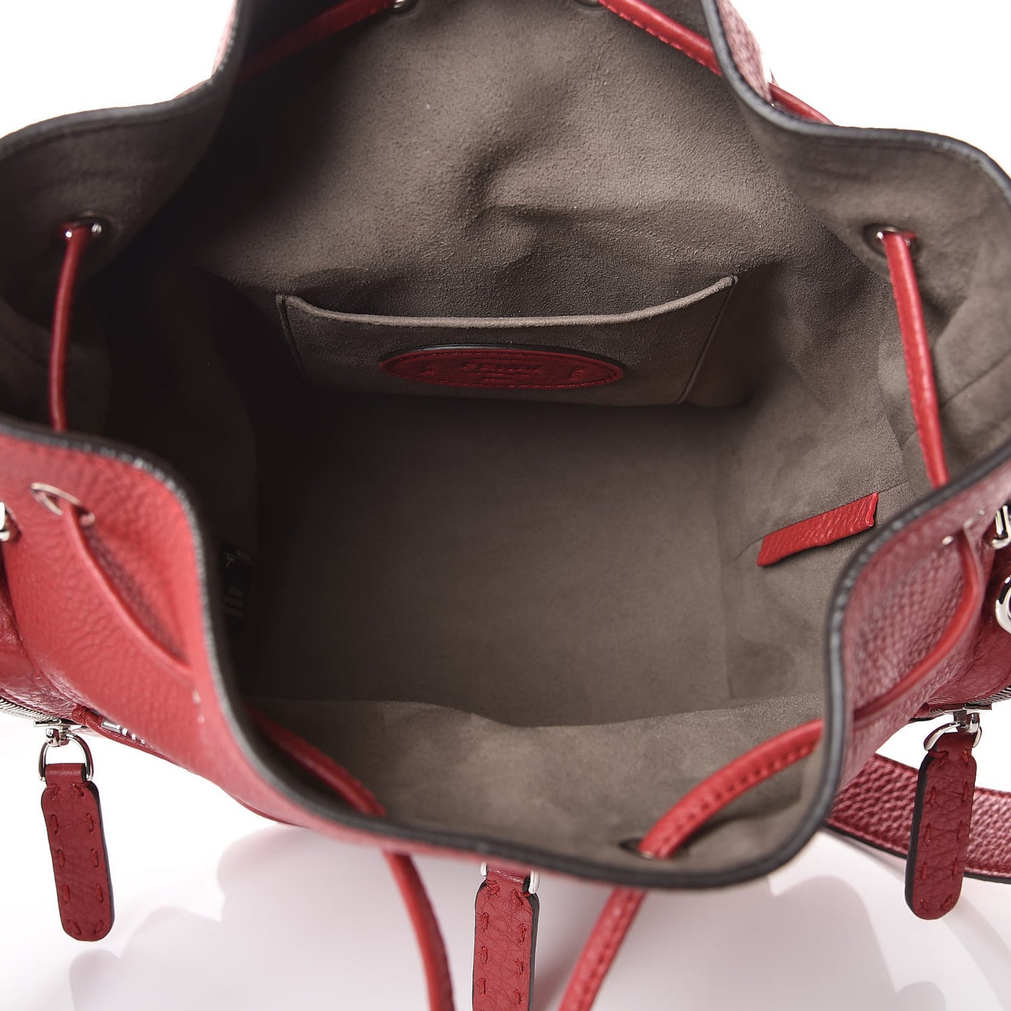 Cuoio Romano Selleria F is Fendi Grande Mon Tresor Pocket Bucket Bag Rosso