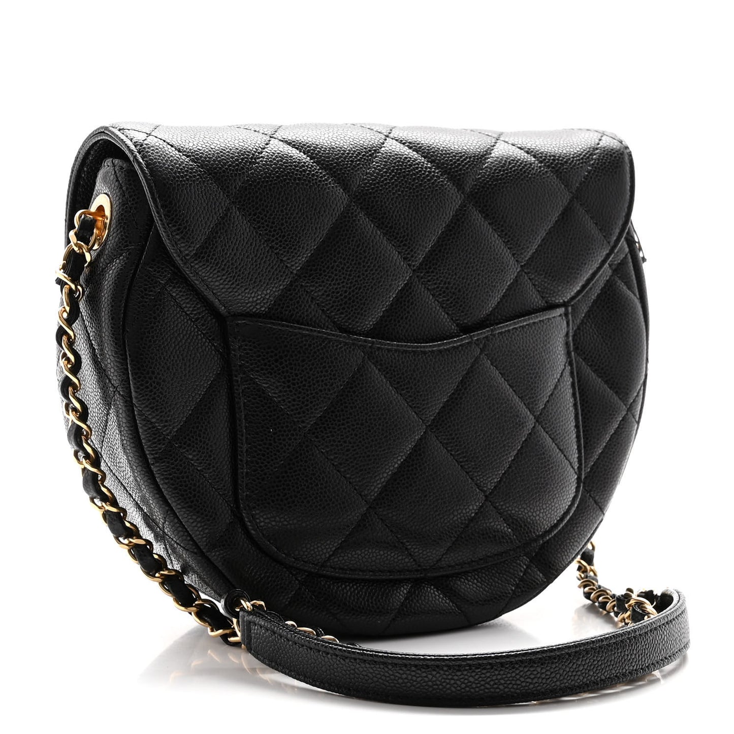 Caviar Quilted Small Messenger Flap Black