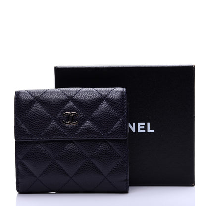 Chanel Caviar Quilted Compact French Flap Wallet Dark Blue 11 of 11