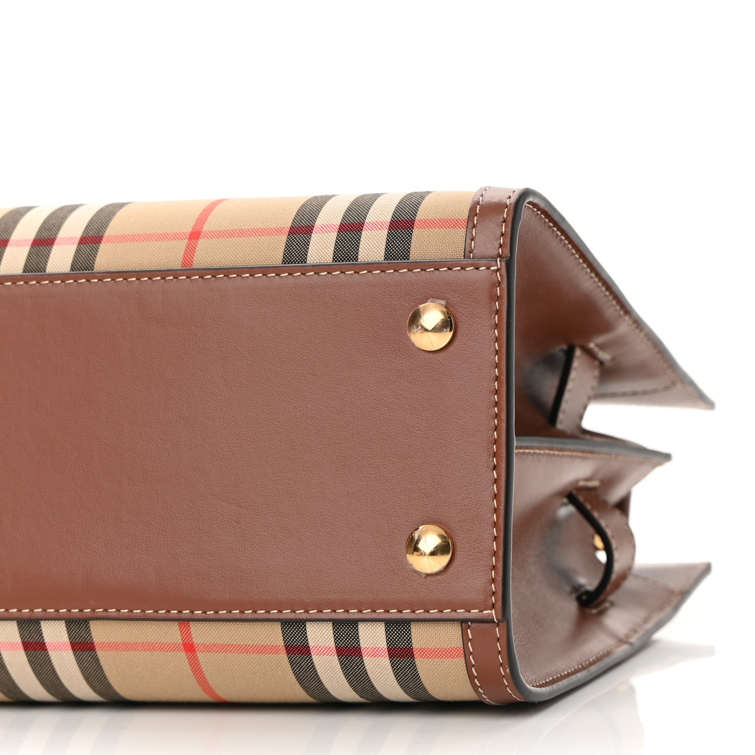 Burberry Calfskin Vintage Check Mini Two Handle Title Bag Archive