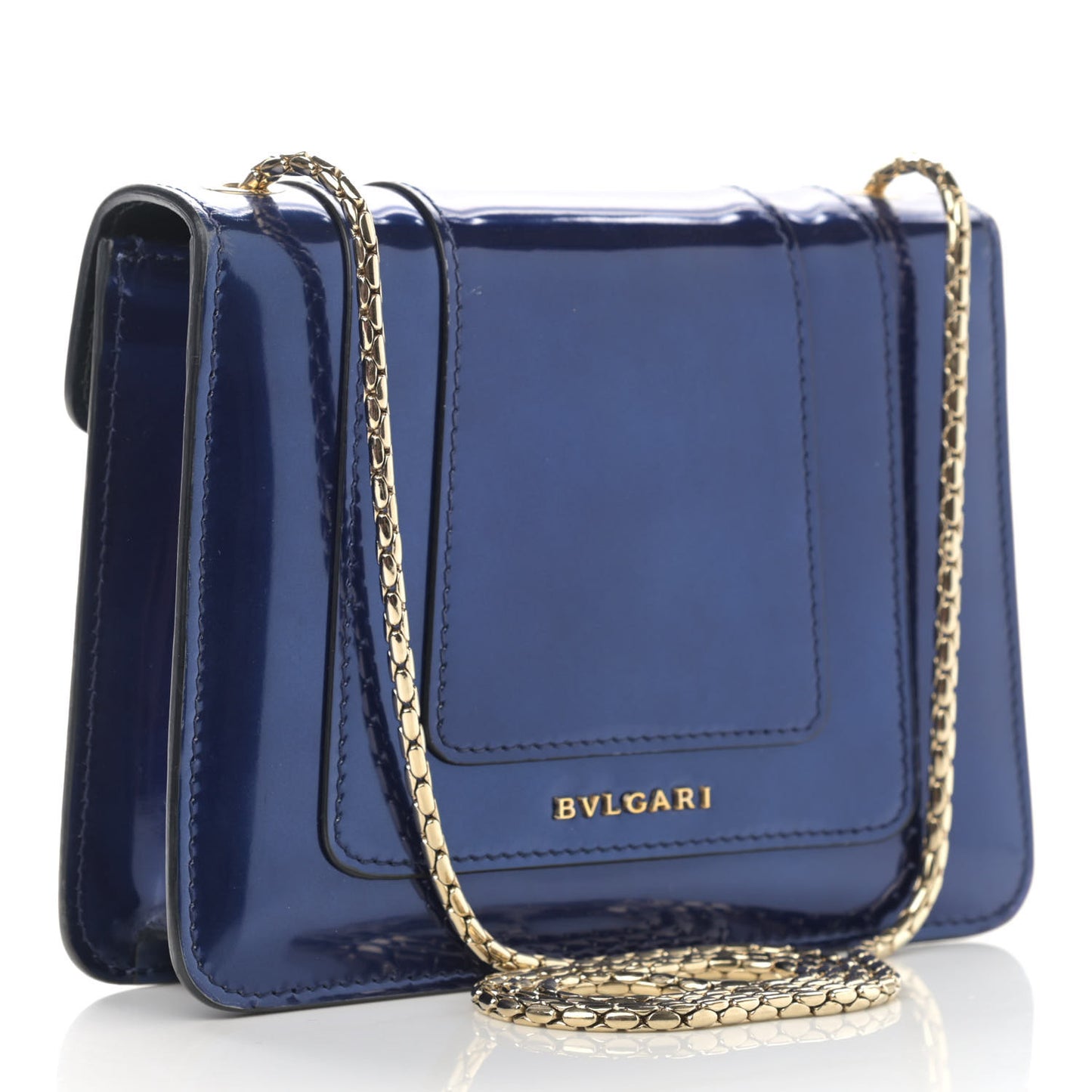 Patent Serpenti Forever Crossbody Blue