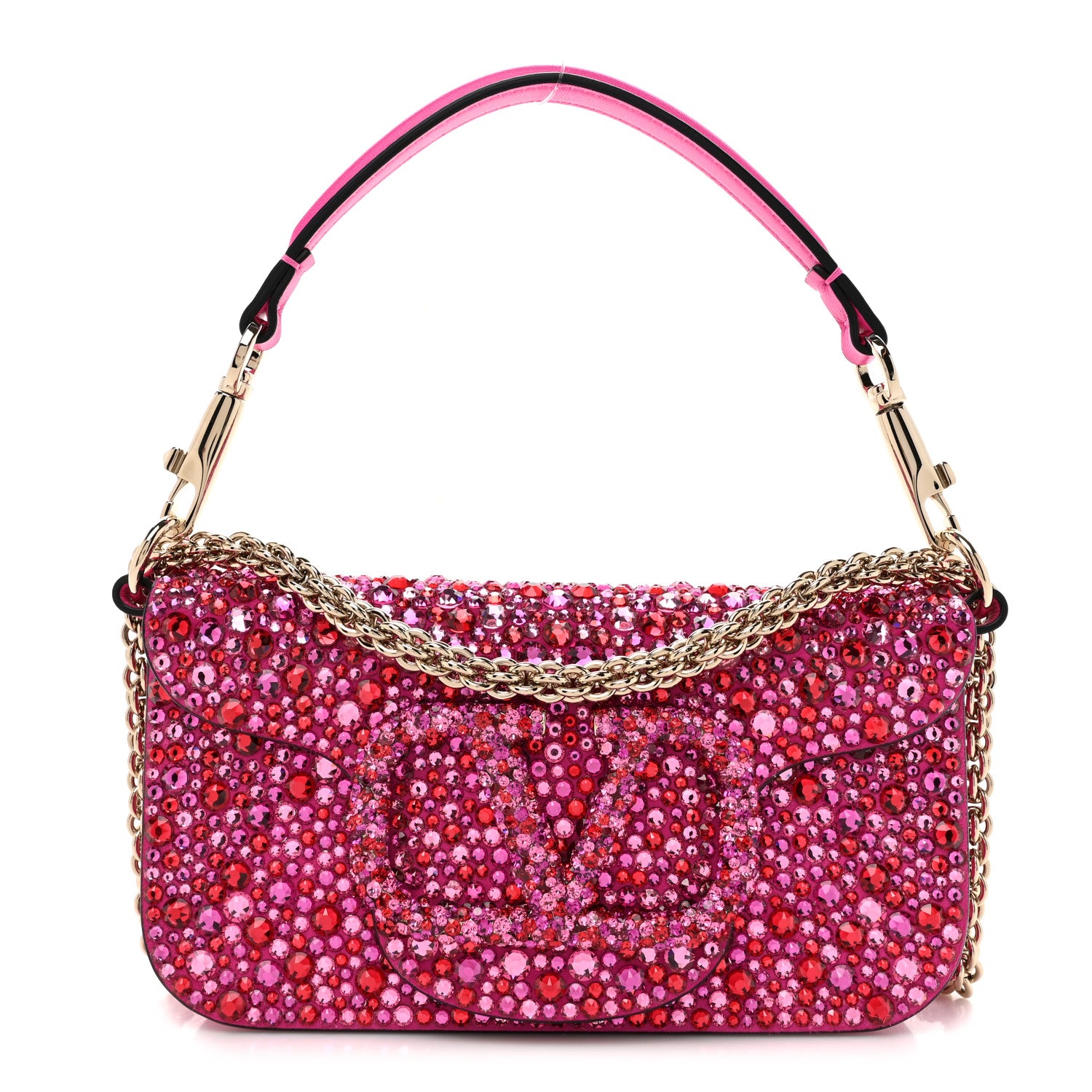 Valentino Garavani Crystal Vlogo Small Loco Shoulder Bag Pink PP 1 of 10
