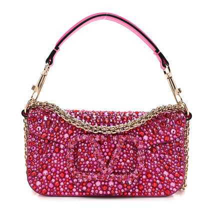 Valentino Garavani Crystal Vlogo Small Loco Shoulder Bag Pink PP 1 of 10