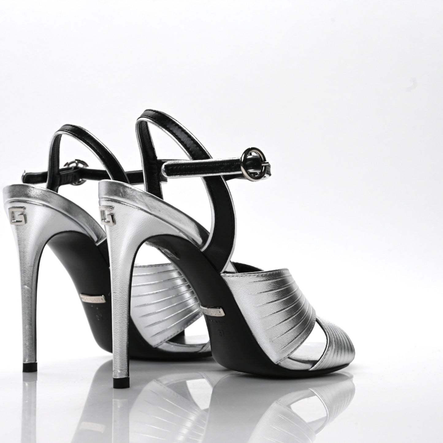 Malaga Kid Webby Crossover High Heel Sandals 37 Silver