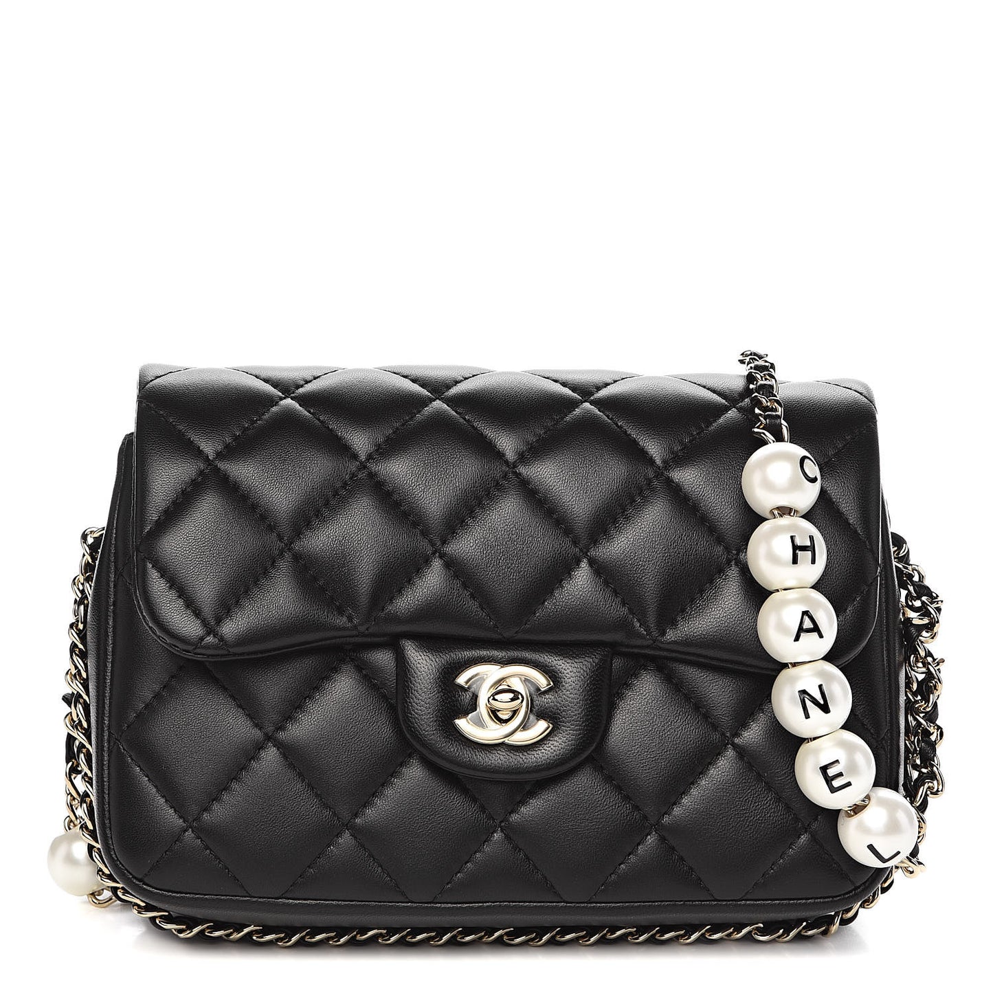 Lambskin Quilted Small My Precious Flap Black