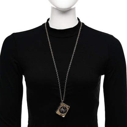 Chanel Metal CC Lion Book Locket Necklace Gold 2 of 7