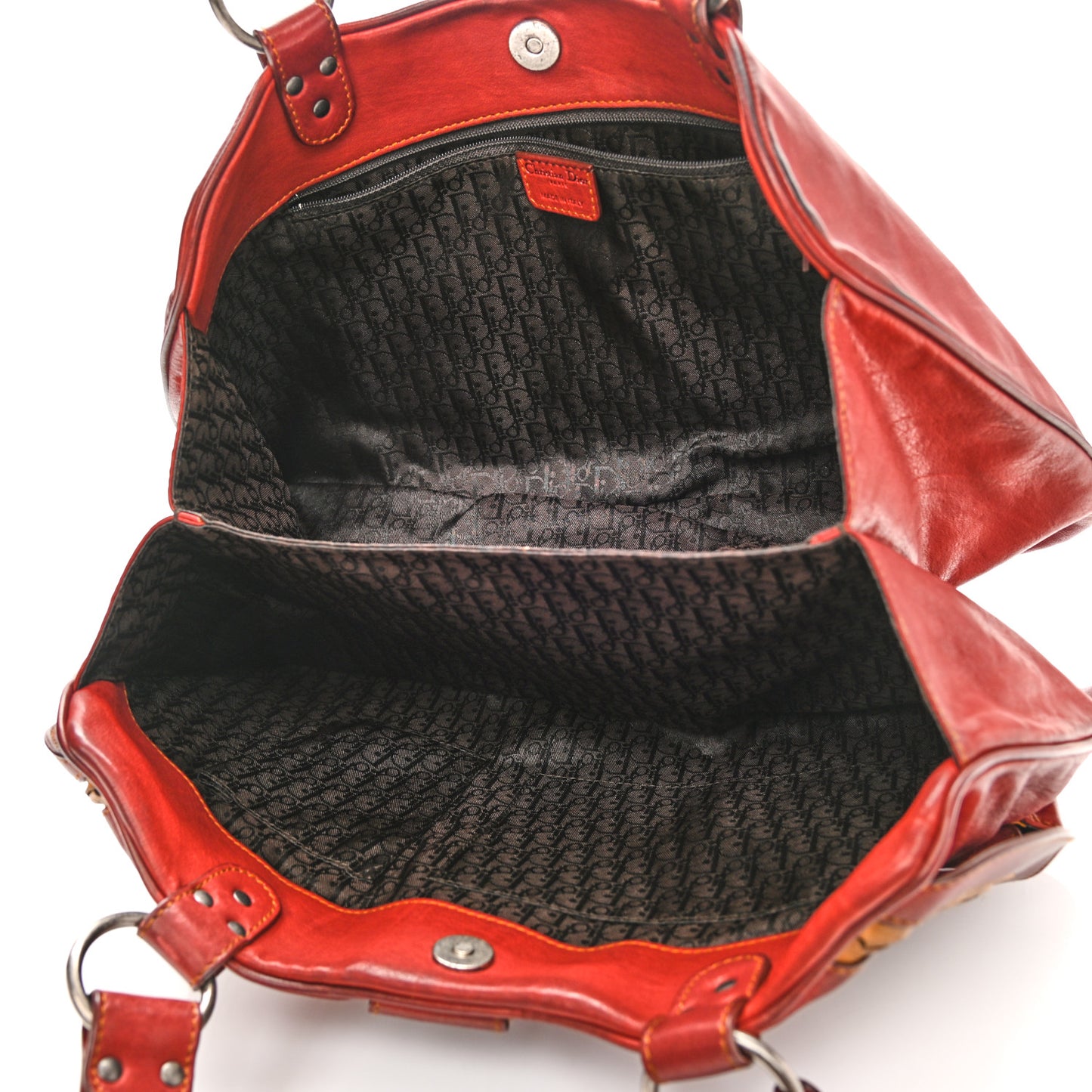 Calfskin Large Gaucho Double Saddle Bag Red