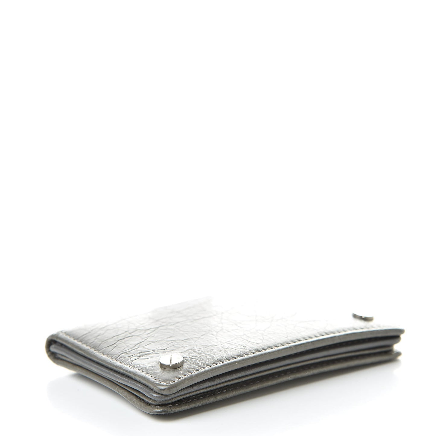 Agneau Arena Nappa Glover Flap Card Case Gris Fumee