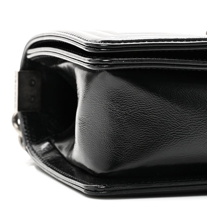 Chanel Metallic Glazed Calfskin Small Boy Flap Black Gold 9 of 11
