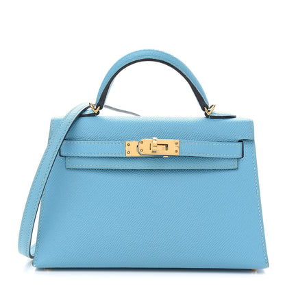 Hermes Epsom Mini Kelly Sellier 20 Bleu Du Nord 1 of 9