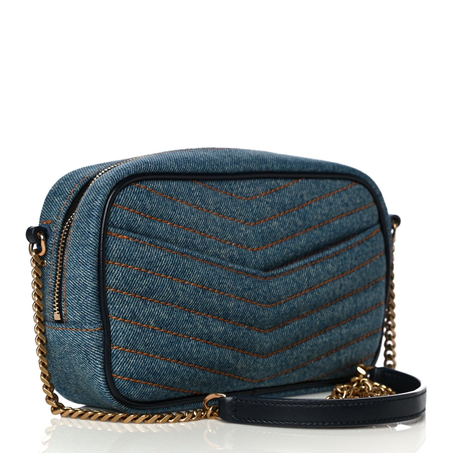 Denim Matelasse Monogram Mini Lou Camera Bag California Blue
