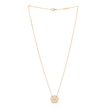 Van Cleef & Arpels 18K Rose Gold Mother Of Pearl Lucky Spring Plum Blossom Necklace 3 of 6