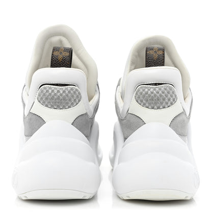 Louis Vuitton Metallic Calfskin Technical Nylon LV Archlight Sneakers 36 White Silver 4 of 10