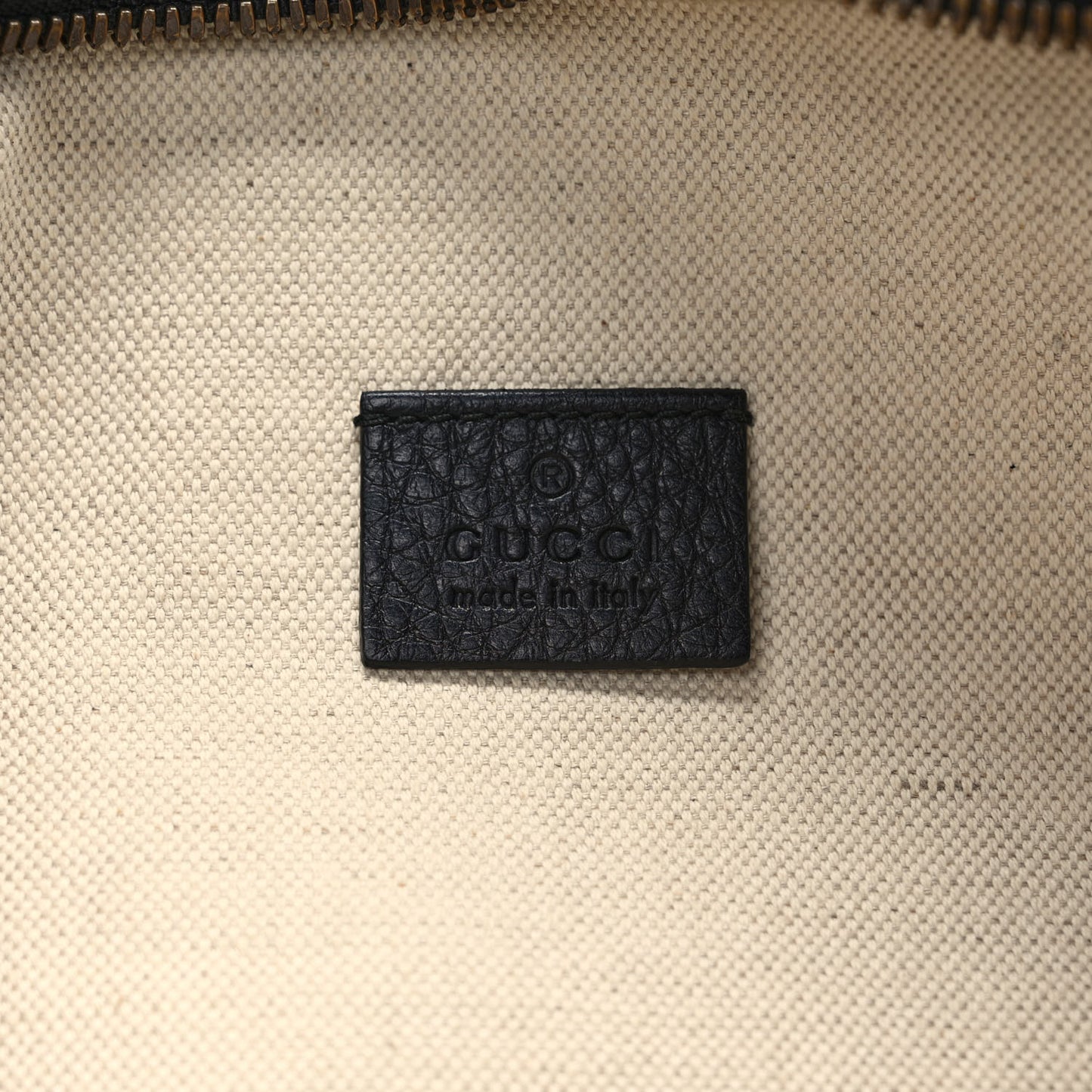Grained Calfskin Logo Belt Bag Black