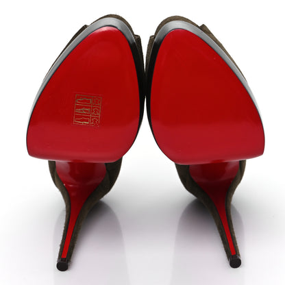 Christian Louboutin Suede Palais Royal Trepointe 140 Pumps 38 Bronze 5 of 7