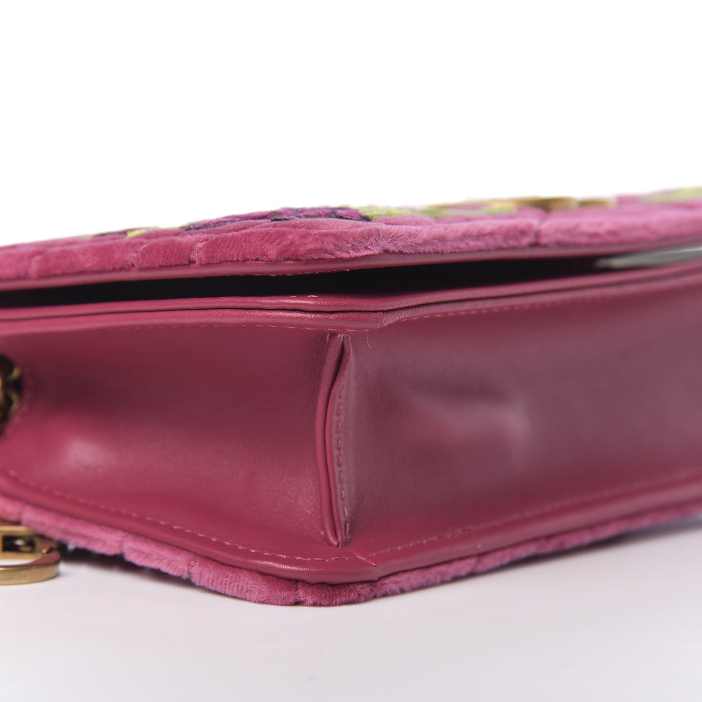 Velvet Matelasse Love Embroidered GG Marmont Mini Bag Light Raspberry Rose