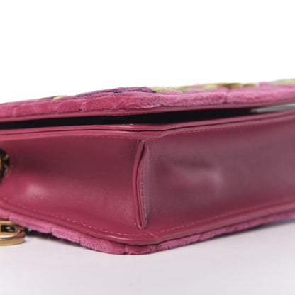 Gucci Velvet Matelasse Love Embroidered GG Marmont Mini Bag Light Raspberry Rose 7 of 10