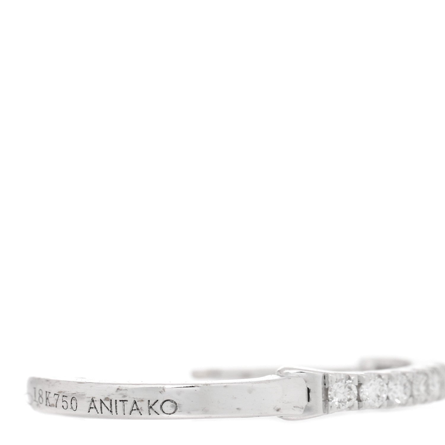 Anita Ko 18K White Gold Diamond Small Huggie Earrings 4 of 4