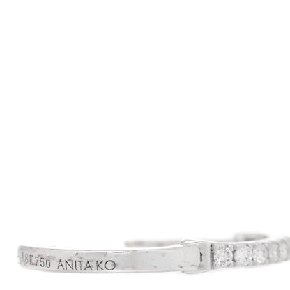 Anita Ko 18K White Gold Diamond Small Huggie Earrings 4 of 4