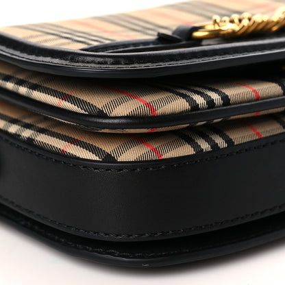 Burberry Smooth Calfskin 1983 Knight Check Link Shoulder Bag Black 6 of 7
