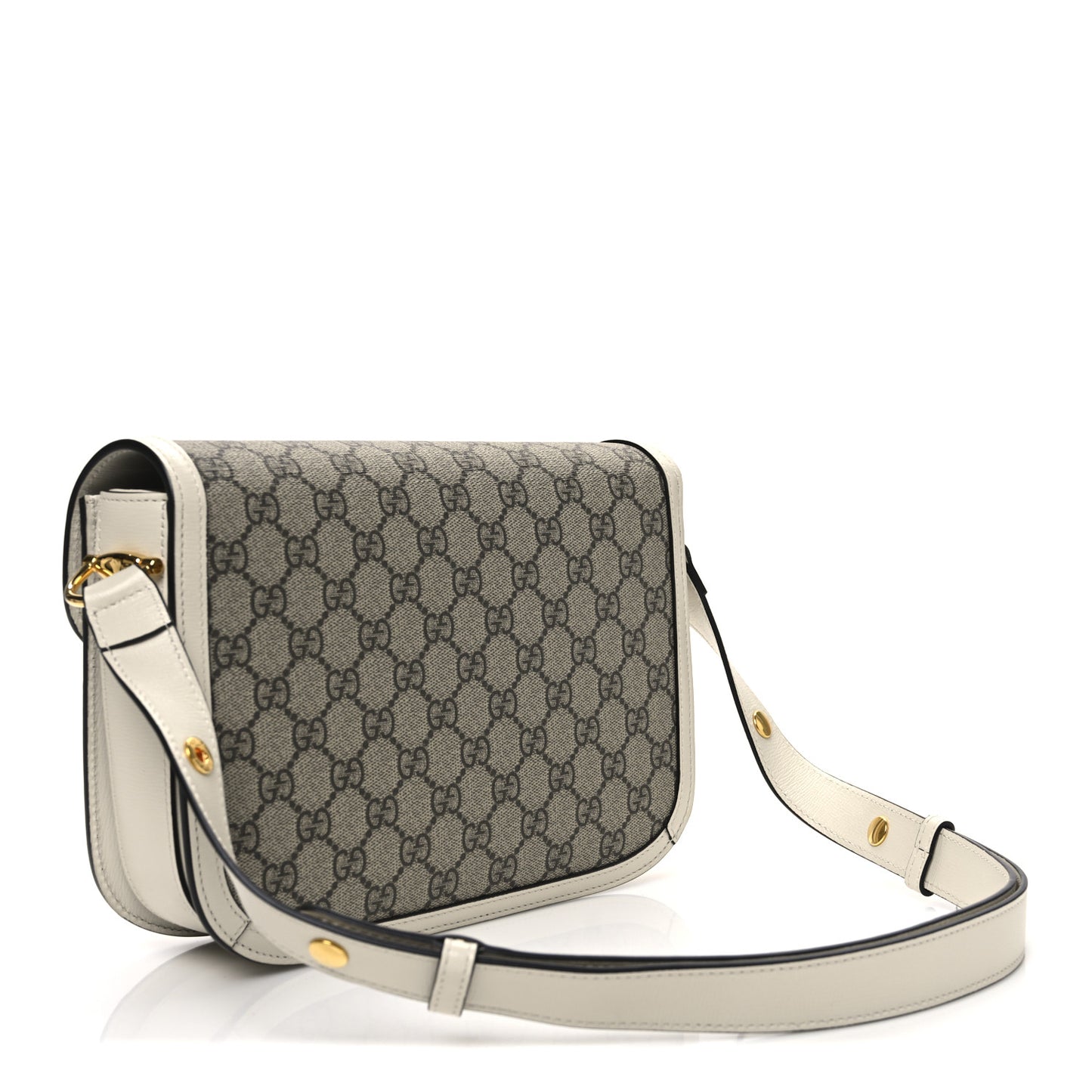 GG Supreme Monogram Horsebit 1955 Shoulder Bag Beige Mystic White