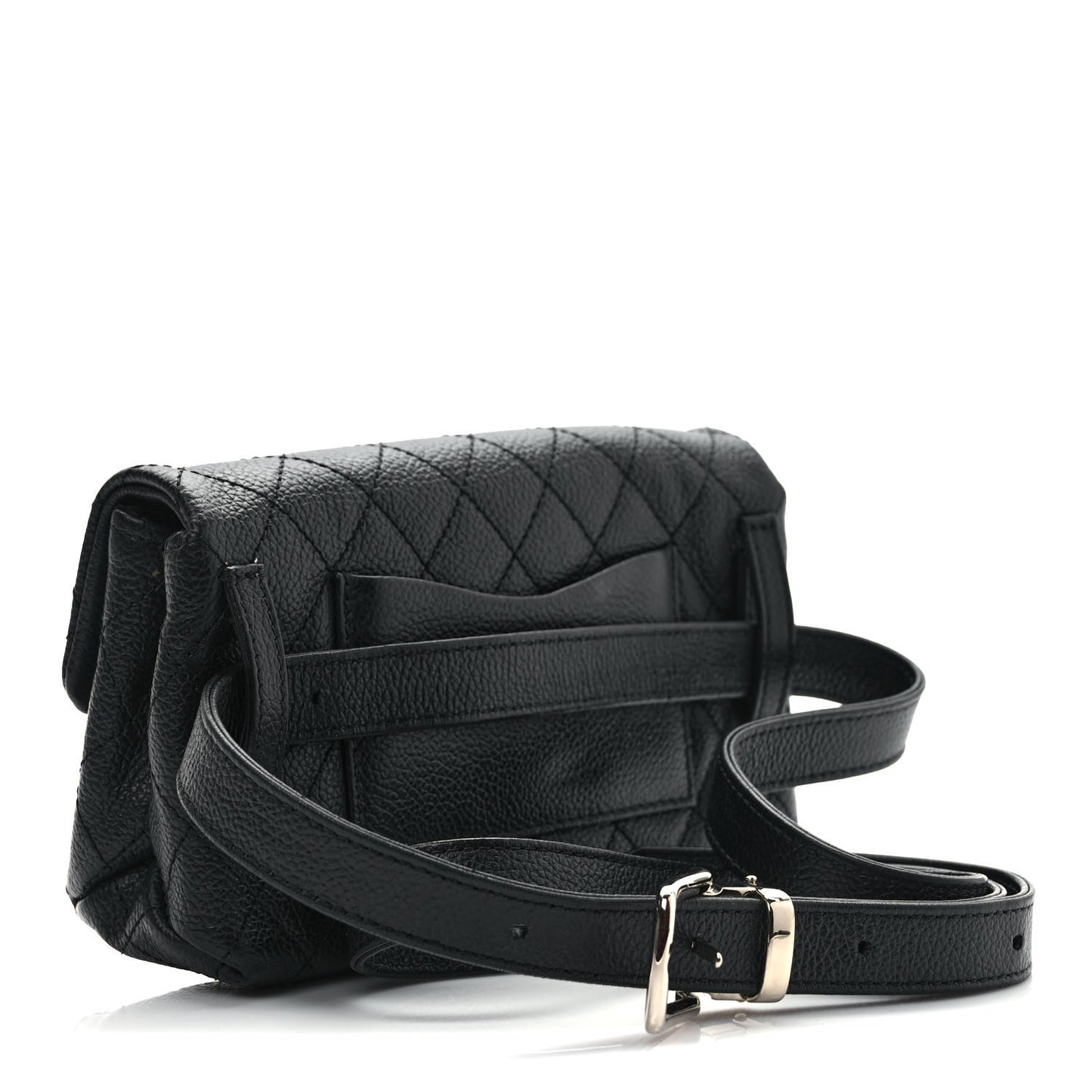 Grained Calfskin Quilted 2.55 Reissue Flap Belt Bag Clutch Black