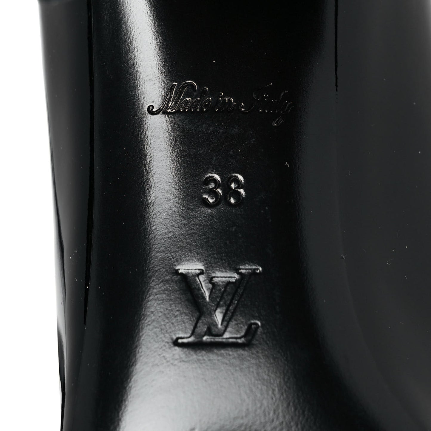 LOUIS VUITTON Patent Calfskin Madeleine Pumps 38 Black