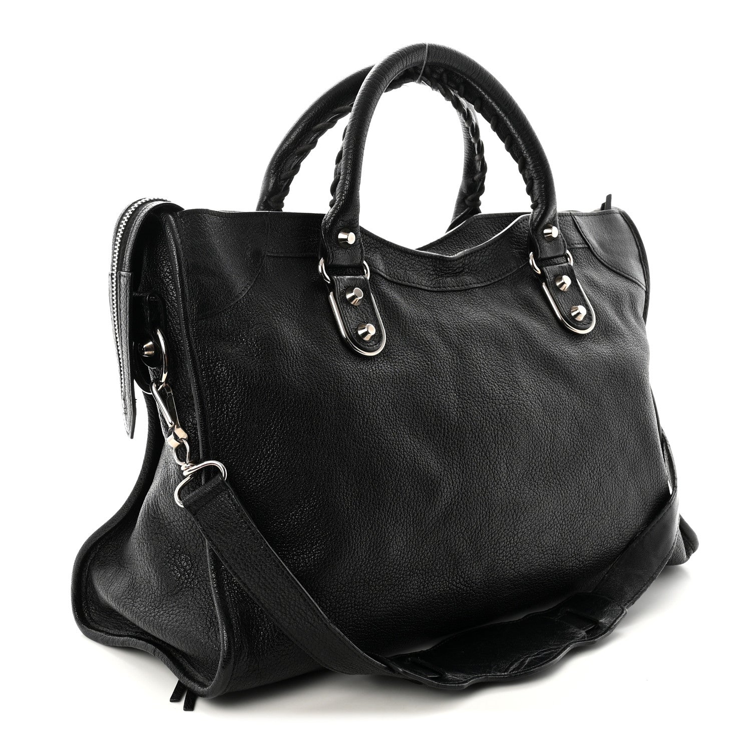 Balenciaga Chevre Silver Metallic Edge Hardware City Black 4 of 11