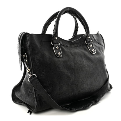 Balenciaga Chevre Silver Metallic Edge Hardware City Black 4 of 11