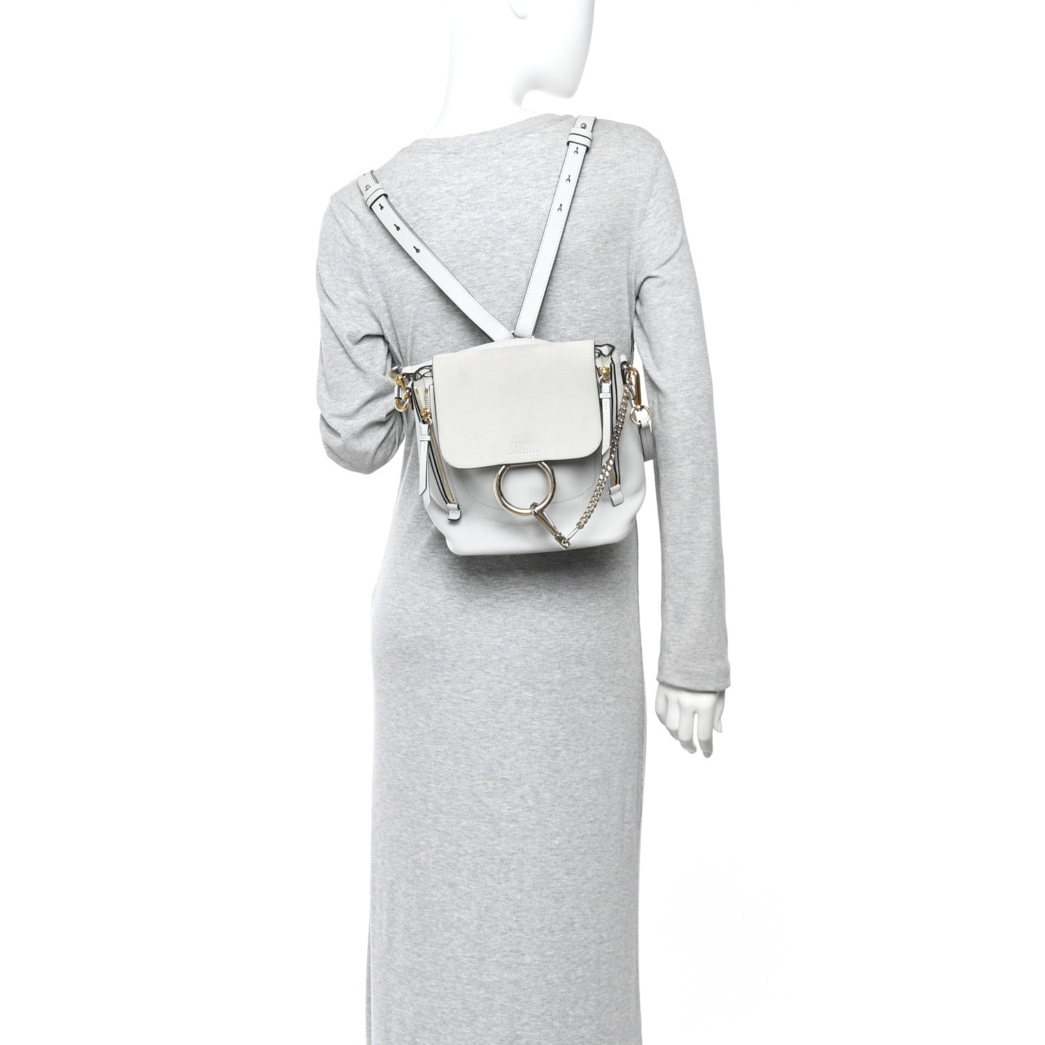 Chloe Suede Calfskin Medium Faye Backpack Airy Grey 2 of 16