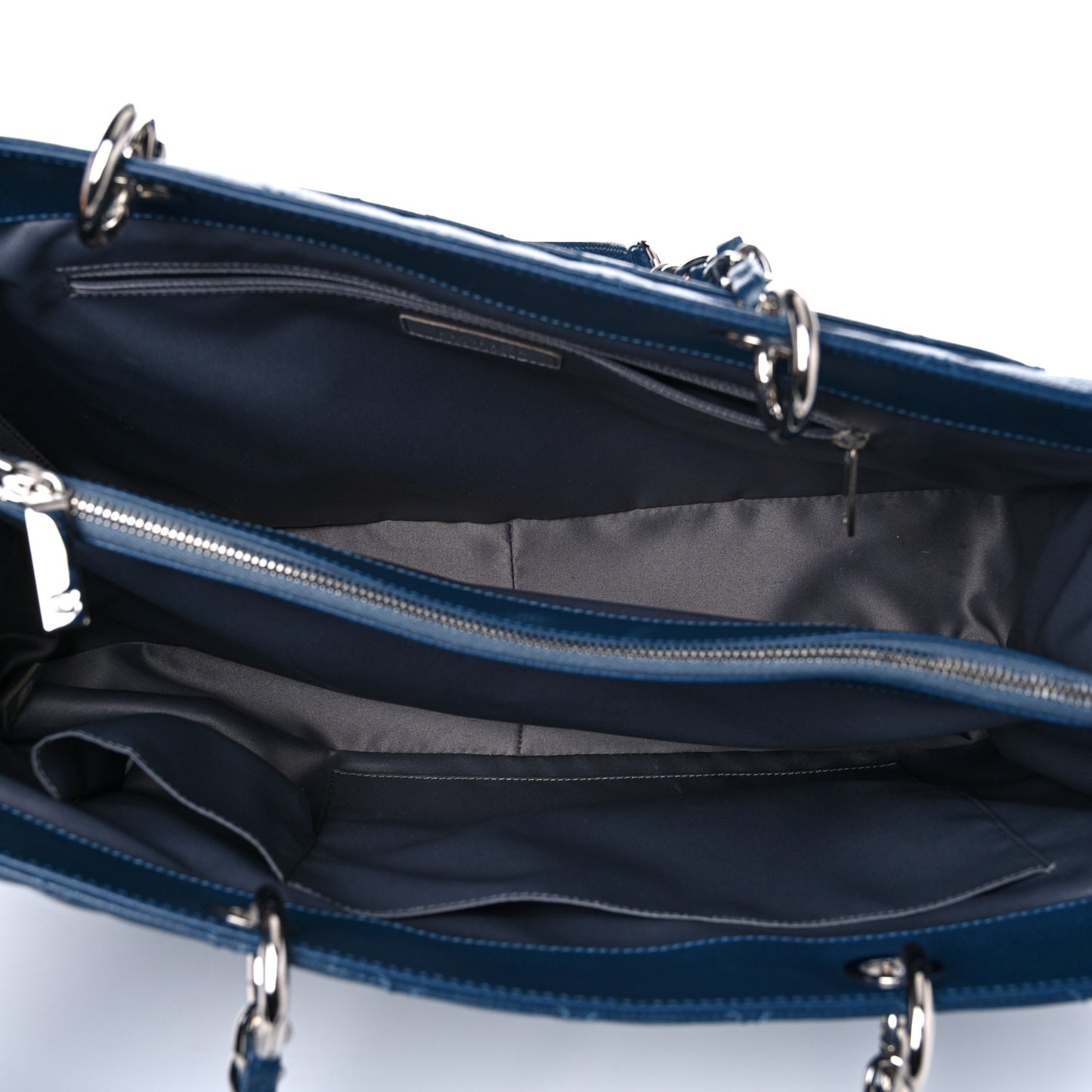 Caviar Quilted XL Grand Shopping Tote GST Navy Blue