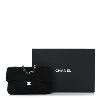 Chanel Jersey Fabric Quilted Foldable Tote With Chain Black Multicolor 25 of 25