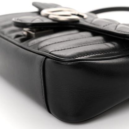 Gucci Calfskin Matelasse Aria Mini GG Marmont Shoulder Bag Black 9 of 10
