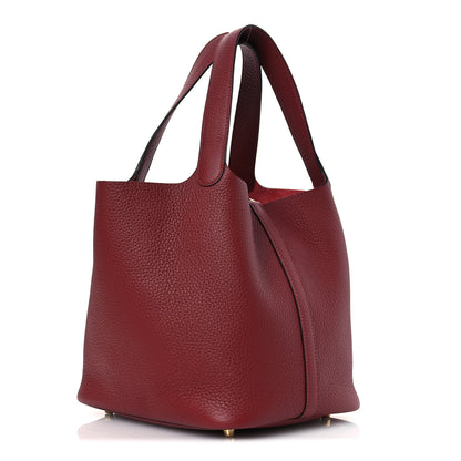 Hermes Taurillon Clemence Picotin Lock 22 MM Rouge H 3 of 12
