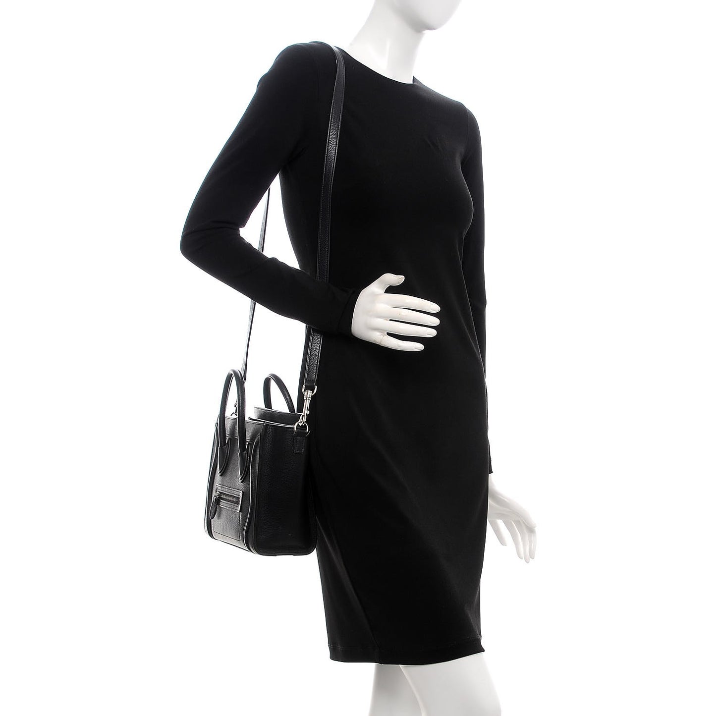 Drummed Calfskin Nano Luggage Black