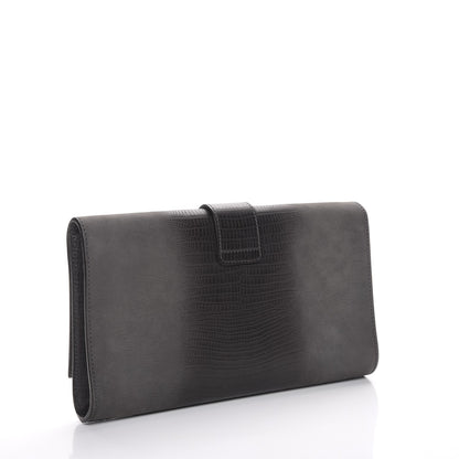 Saint Laurent Lizard Calfskin Embossed Classic Y Ligne Clutch Grey 3 of 7