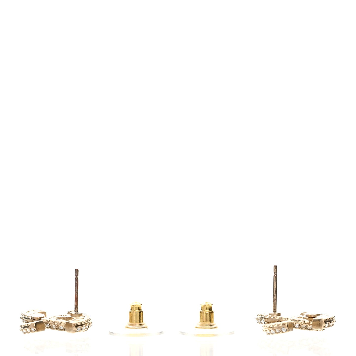 Crystal CC Earrings Light Gold