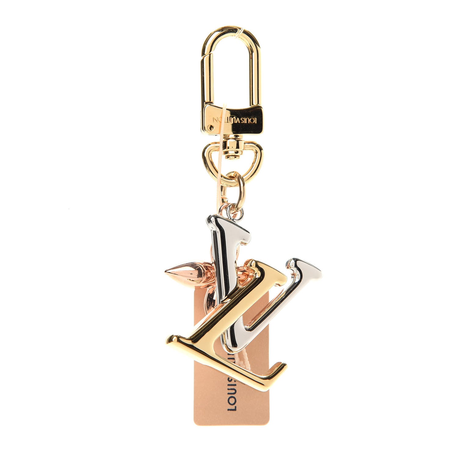 Louis Vuitton New Wave Bag Charm Key Holder Yellow Pink White Gold 1 of 5