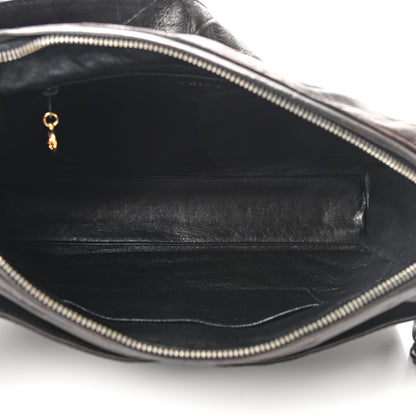 Chanel Lambskin Chevron Quilted Tassel Camera Case Brown 4 of 10