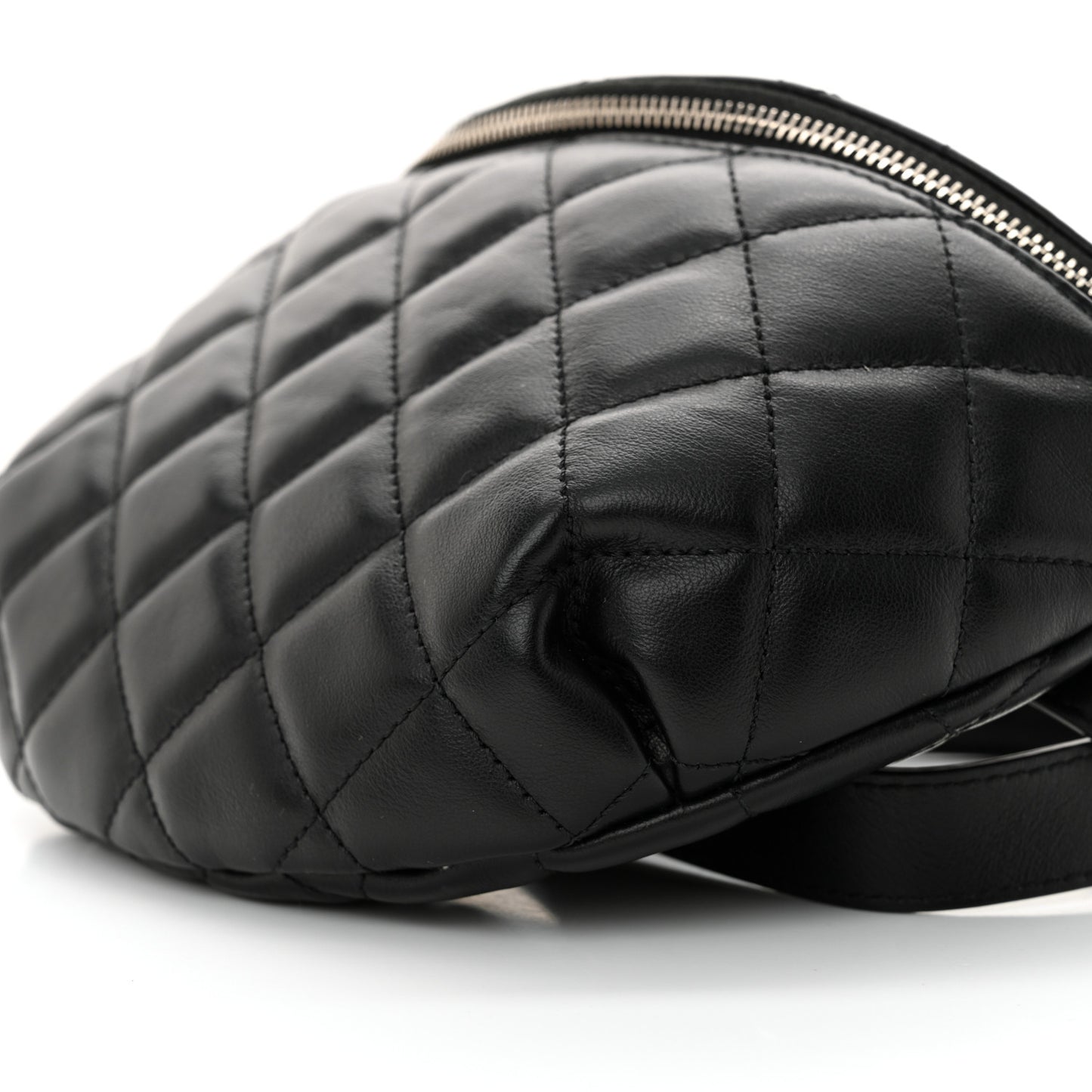 Calfskin Quilted Waist Belt Bag Black