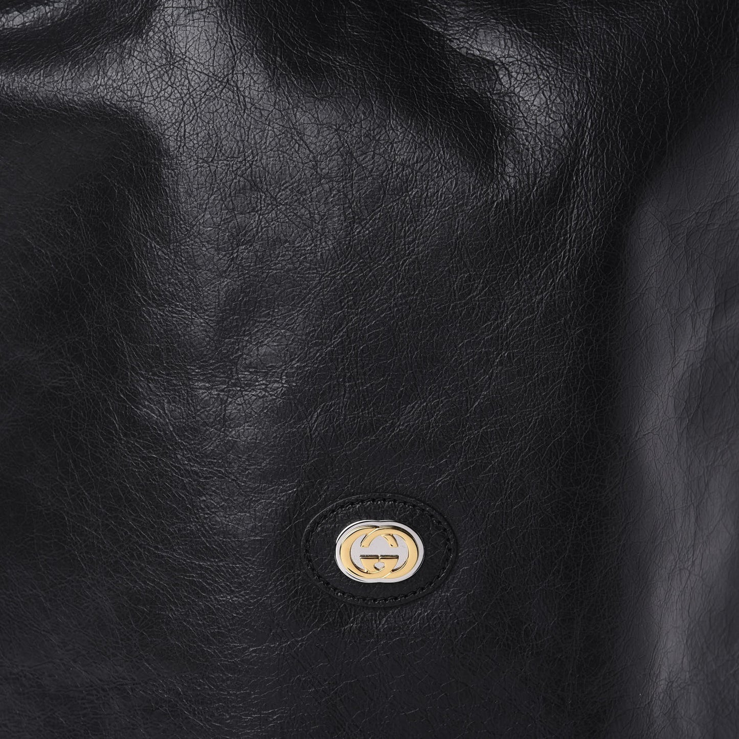 Fluffy Calfskin Morpheus Hobo Shoulder Bag Black