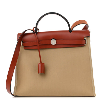 Hermes Vache Hunter Toile Officier Herbag Zip 31 PM Trench Cuivre 3 of 13