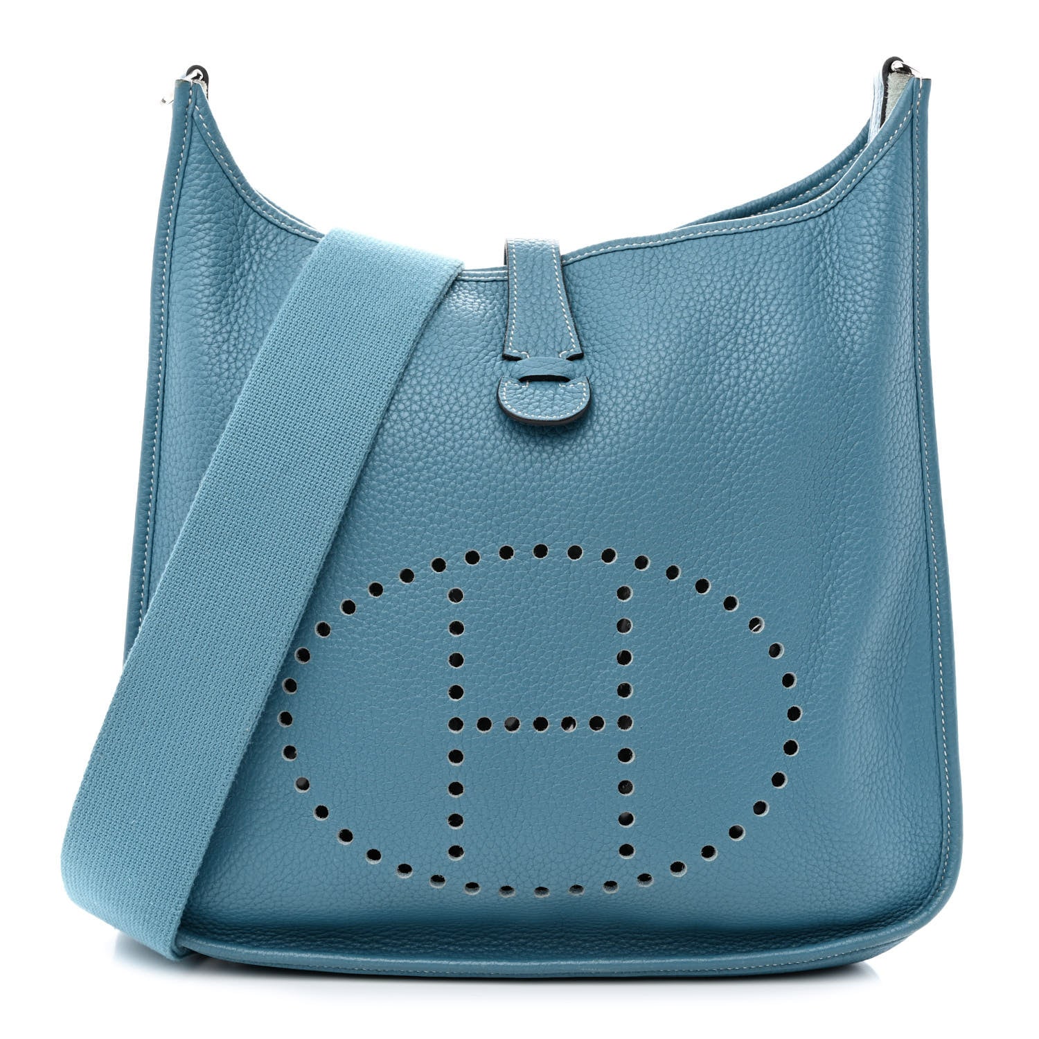Hermes Taurillon Clemence Evelyne III GM Blue Jean 1 of 10