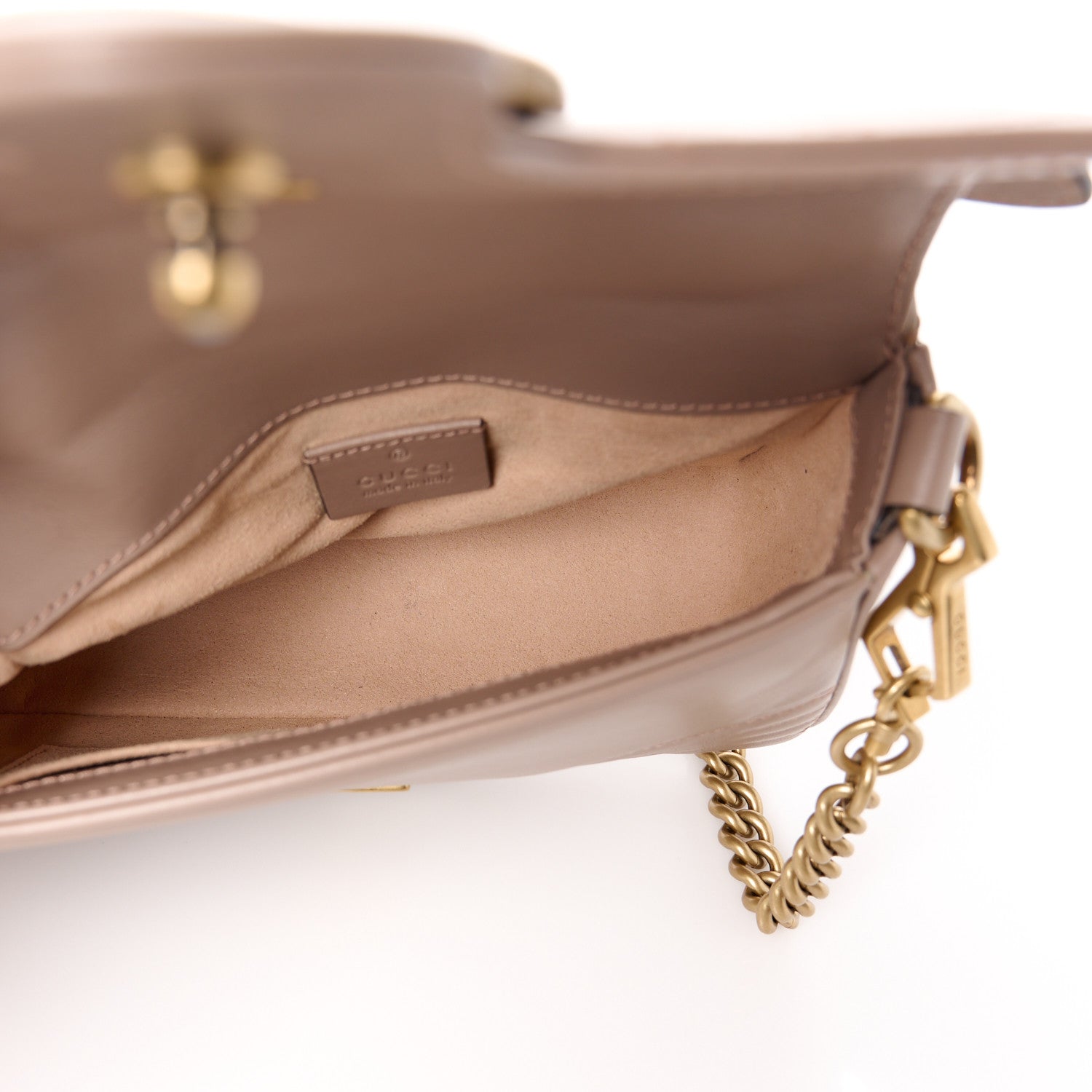 Gucci Calfskin Matelasse Mini GG Marmont Top Handle Shoulder Bag Porcelain Rose 5 of 11