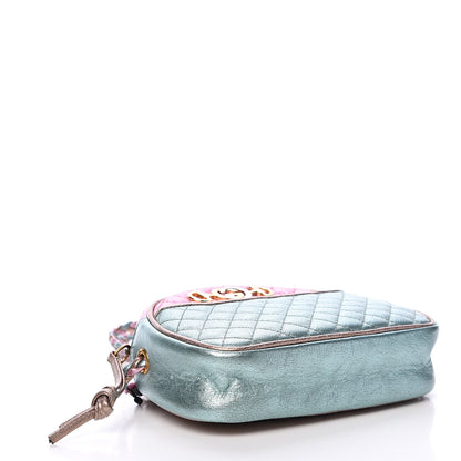 Gucci Laminated Nappa Trapuntata Mini Zumi Dome Shoulder Bag Rosa Lago Rame 3 of 10