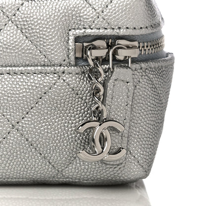 Chanel Metallic Caviar Quilted Mini Top Handle Vanity With Chain Silver 11 of 11